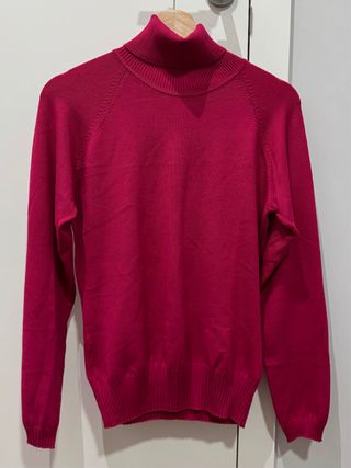 Jersey cuello alto rosa