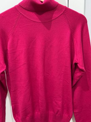 Jersey cuello alto rosa