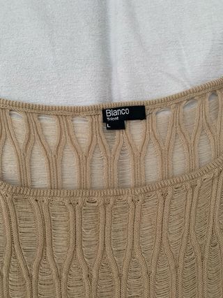 Jersey calado Marca Blanco Beige Talla L