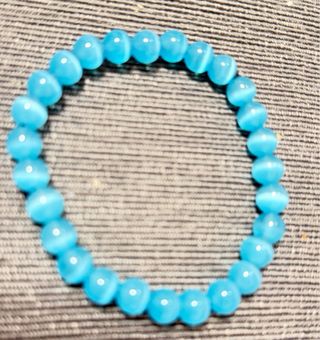 Braccialetto Occhio di Tigre Azzurro Vetro