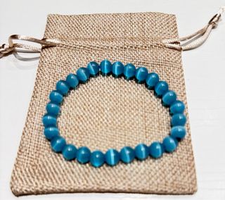 Braccialetto Occhio di Tigre Azzurro Vetro