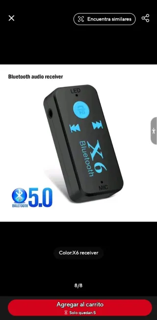 Receptor Bluetooth X6 Negro