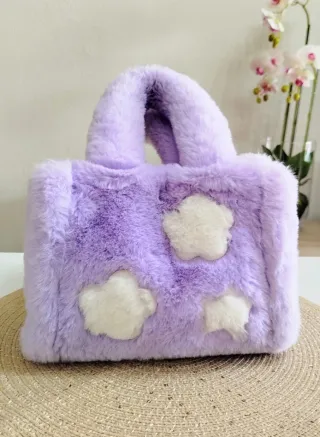 Bolso de peluche para niña con  estrellas