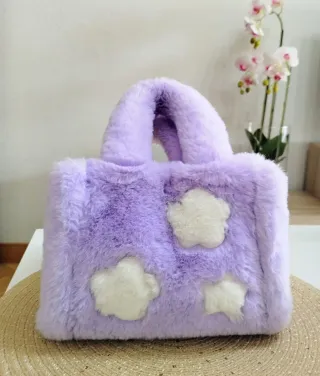 Bolso de peluche para niña con  estrellas