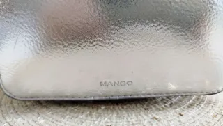 Mochila plateada Mango mujer