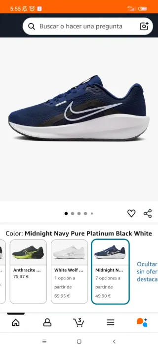 Zapatillas Nike Azul y Blanco. Downshifter 13.