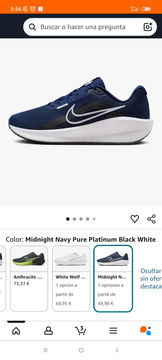 Zapatillas Nike Azul y Blanco. Downshifter 13.