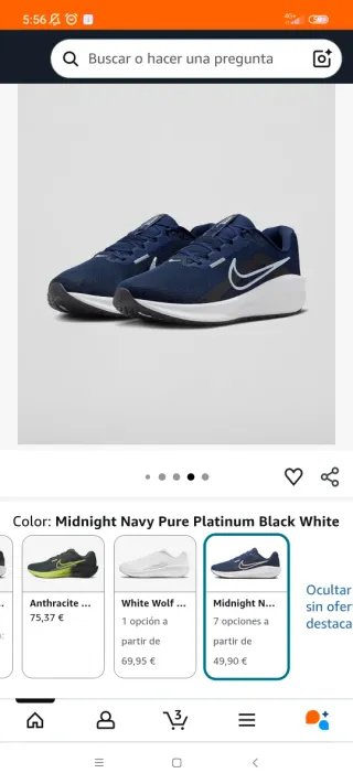 Zapatillas Nike Azul y Blanco. Downshifter 13.