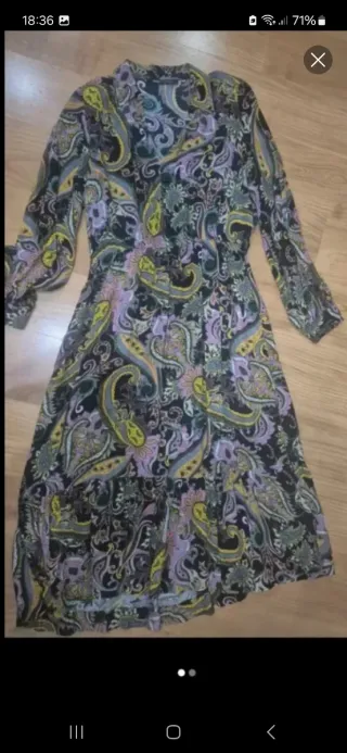 Vestido Zara Largo Estampado Talla L