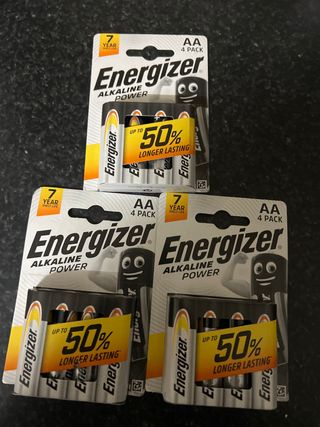 Lote 3 Paquetes Pilas Energizer AA