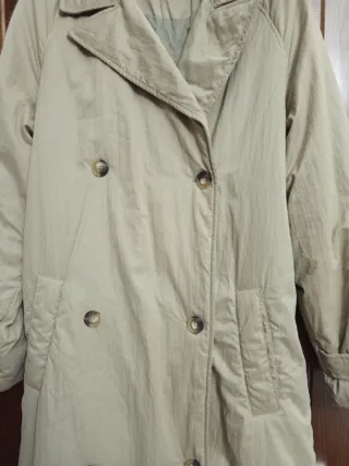 Parka larga mujer beige