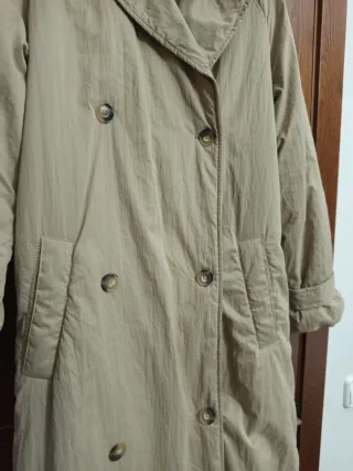 Parka larga mujer beige