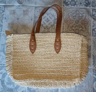 Bolso de playa tejido multicolor