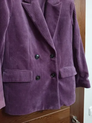 Chaqueta Morada Corduroy Doble Botonadura
