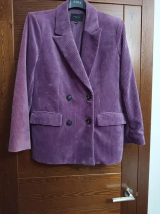 Chaqueta Morada Corduroy Doble Botonadura