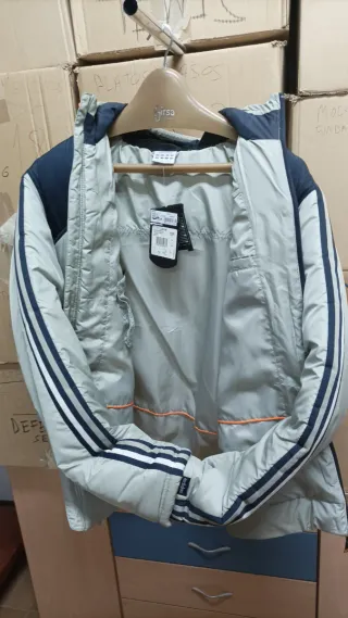 Chaqueta Adidas Beige y Azul Talla M