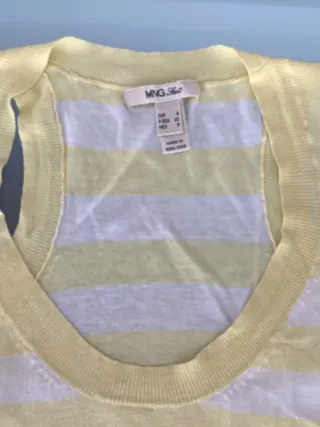 Camiseta Mango Rayas Amarillas y Blancas