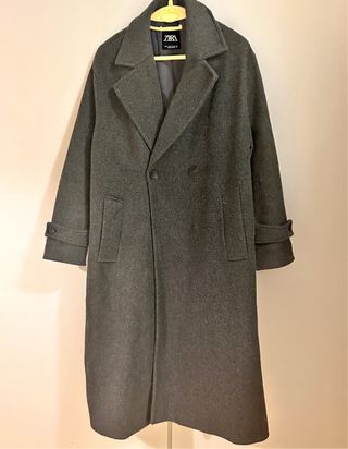 Abrigo Zara Oversize Talla M Gris