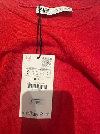 Top Zara Rojo Talla S