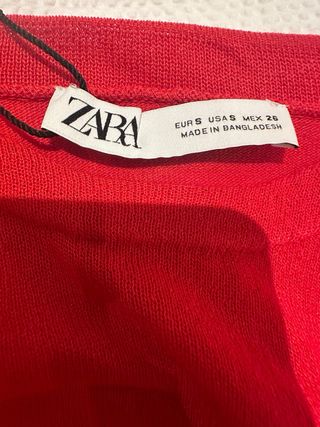 Top Zara Rojo Talla S