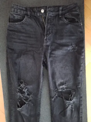 Tejanos negros rotos chica Talla S