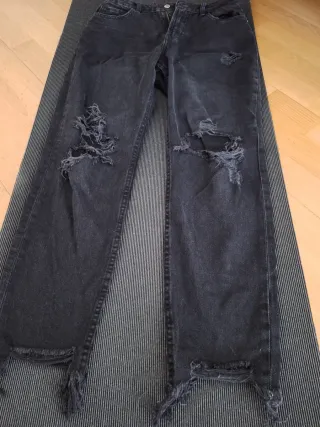 Tejanos negros rotos chica Talla S