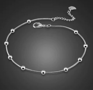 Tobillera Pulsera Verano Playa Bolas Plata mujer.