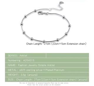 Tobillera Pulsera Verano Playa Bolas Plata mujer.