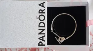 Pulsera Pandora Cierre Corazón cierre barra en T