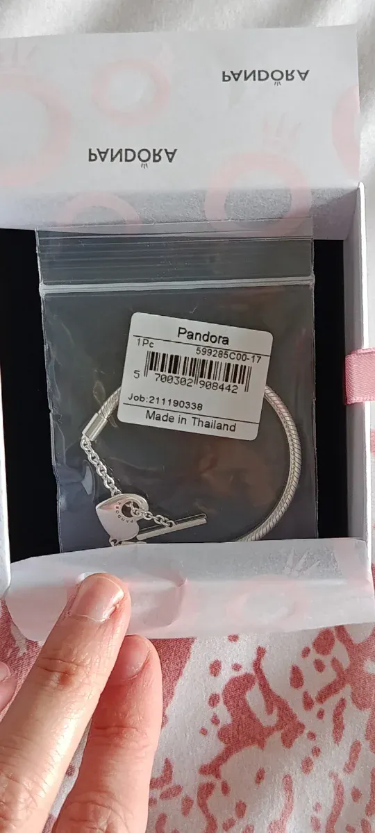 Pulsera Pandora Cierre Corazón cierre barra en T