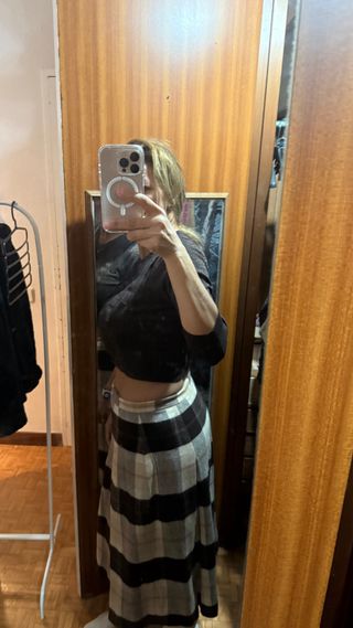 Falda The Scotch House cuadros beige y marrón