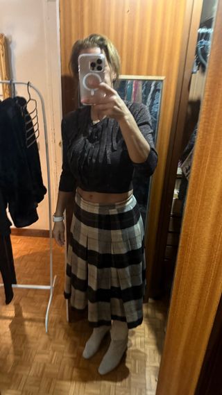 Falda The Scotch House cuadros beige y marrón