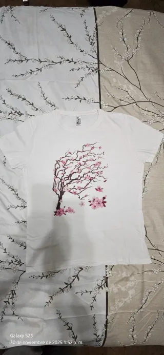 Camiseta SOL'S Cerezos en Flor japonés. XXL mujer