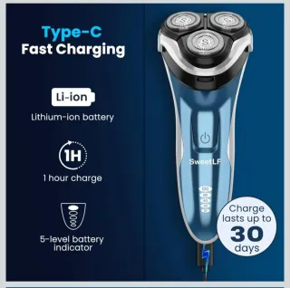 Máquina de afeitar SweetLF azul y plateada