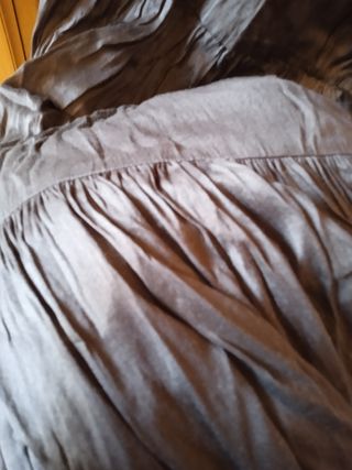 Falda larga Zara seda y viscosa marrón