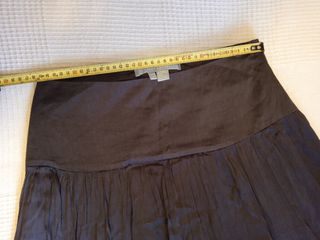 Falda larga Zara seda y viscosa marrón