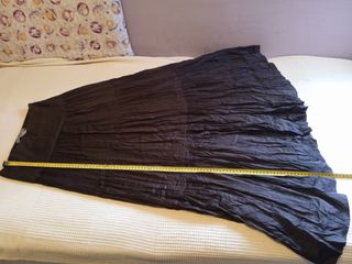 Falda larga Zara seda y viscosa marrón