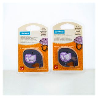 2 Cintas DYMO TRANSPARENTE LetraTag Plástico 12mm