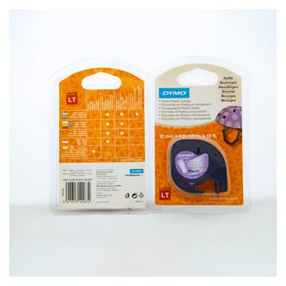 2 Cintas DYMO TRANSPARENTE LetraTag Plástico 12mm