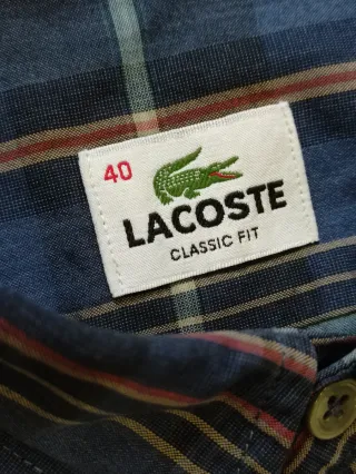 Camicia Lacoste a quadri blu e multicolore