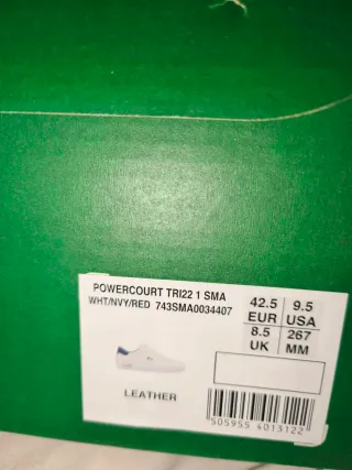 *nuevas* Lacoste powercourt tallas 42.5