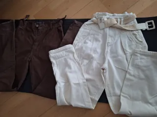 Lote 2 pantalones cargo marrones chica T.32