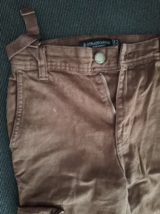 Lote 2 pantalones cargo marrones chica T.32