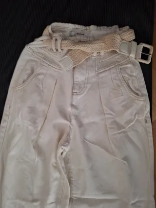 Lote 2 pantalones cargo marrones chica T.32