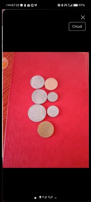 Lotto 7 monete Lire Italiane anni '70