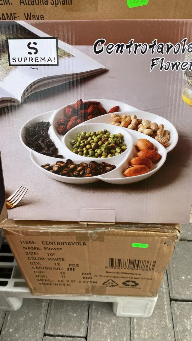 Centrotavola Suprema Flower Bianco