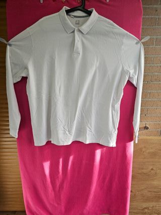 Polo blanco manga larga Inesis 3XL 70x79 Decathlon