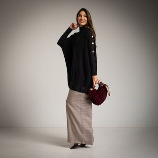 Jersey oversize negro botones manga