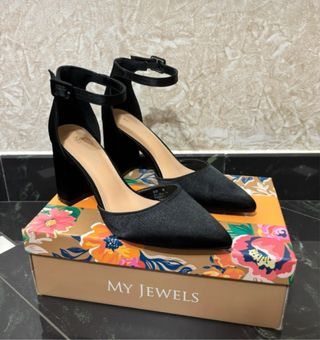 Tacchi MY JEWELS neri con cinturino