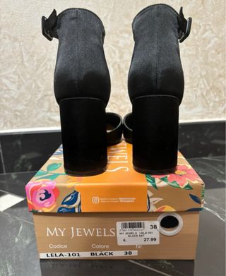 Tacchi MY JEWELS neri con cinturino
